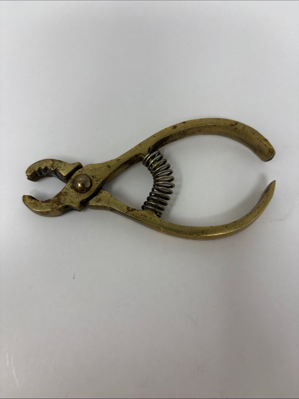 Vintage Brass Hog Nose Pliers Hog Ring Turkish Spring Loaded